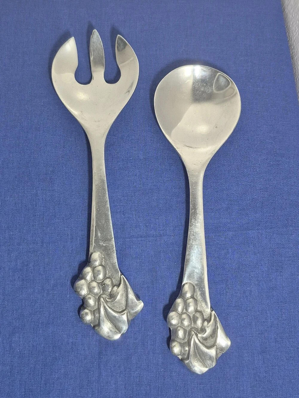 Vintage Arthur Court Aluminum Mariposa Salad Serving Set Fork & Spoon